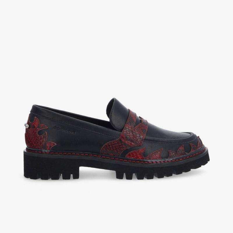 MYSEN LFER FLAMES W - NAPPA/P.PYTHON - NOIR